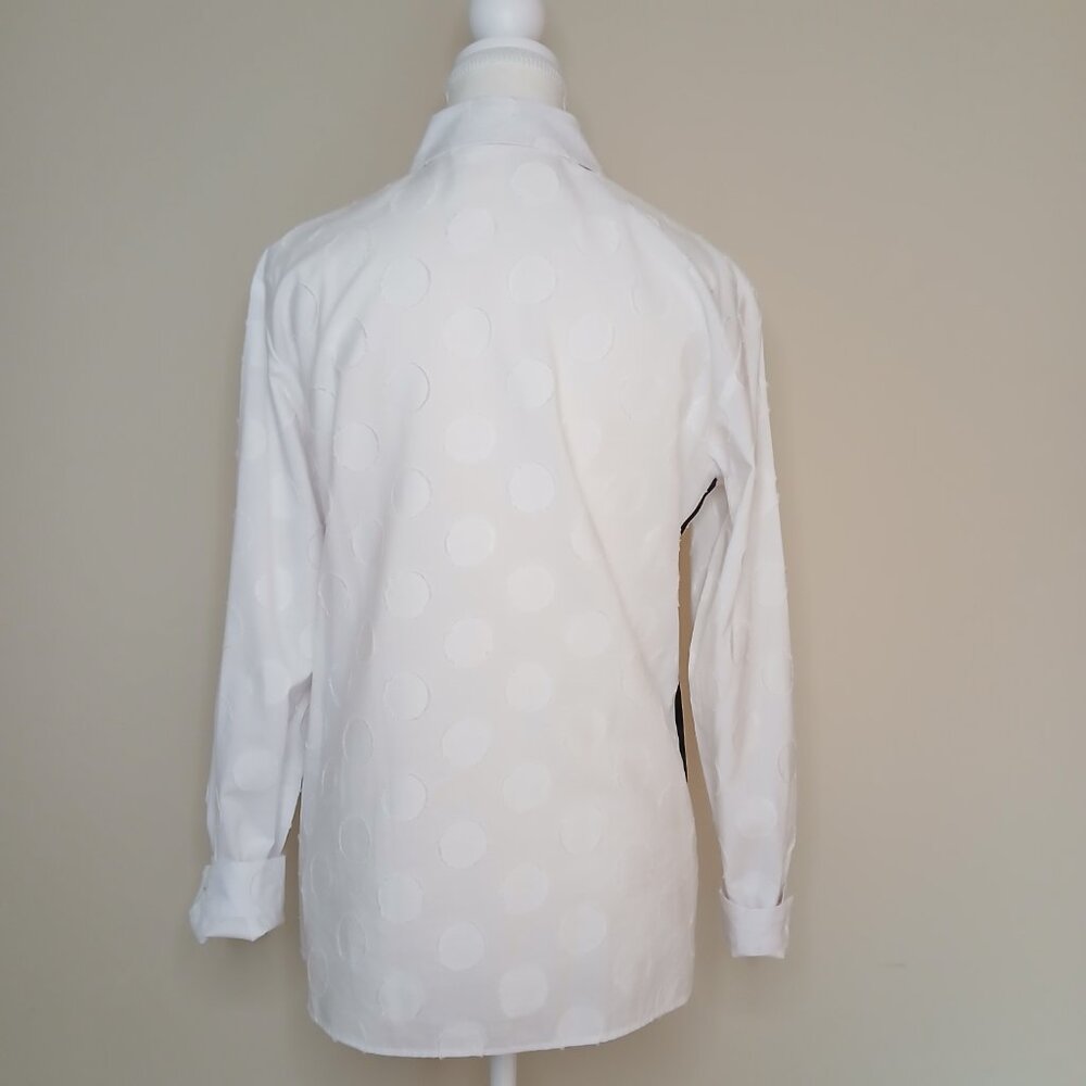 NWOT Gerry Weber Textured Patterned Tuxedo Style Blouse Size 6 - Picture 4 of 7